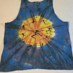 Vintage Single Stitch Psychedelic Tie Dye Fruit of the Loom Tank